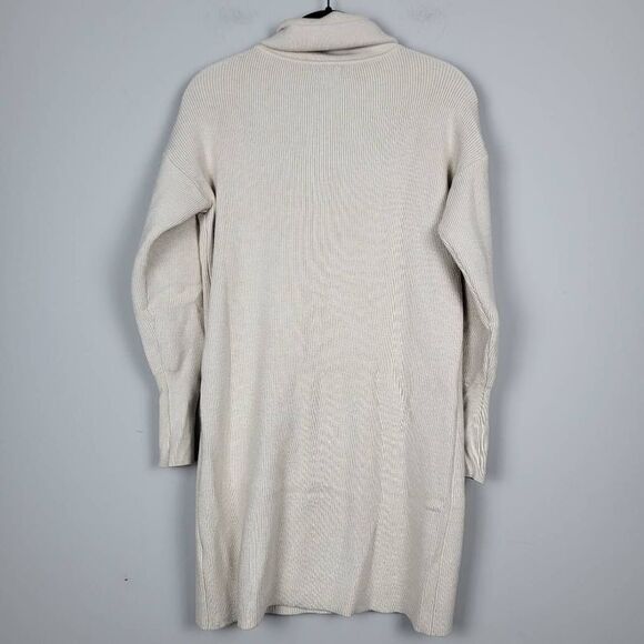 Monte Cervino Womens One Size Sweater Dress Cream Cowl Neck Long Sleeve Modal - Picture 2 of 8